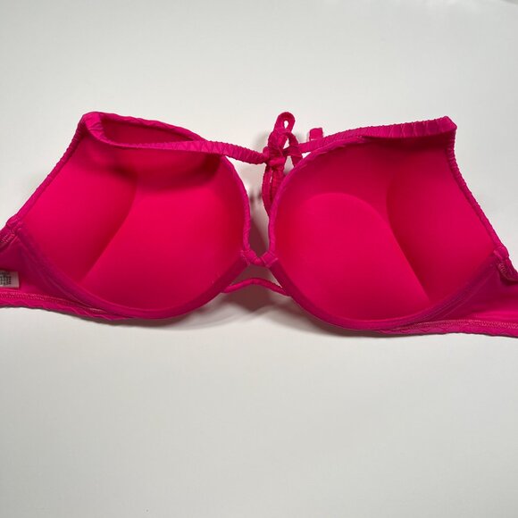 Victoria Secret 36D Bombshell Push Up Bikini Top Adds 2 Cups Size Textured Pink - Picture 4 of 5